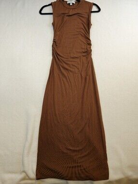 Rachel Parcell Sleeveless Ruched Maxi Dress - Brown Size XS